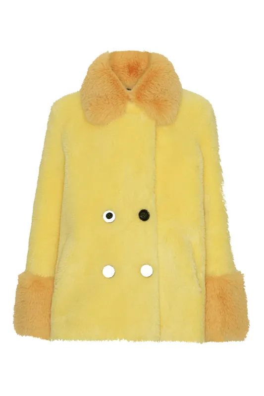 Fiona Short Wool Coat Yellow made by Americandreams