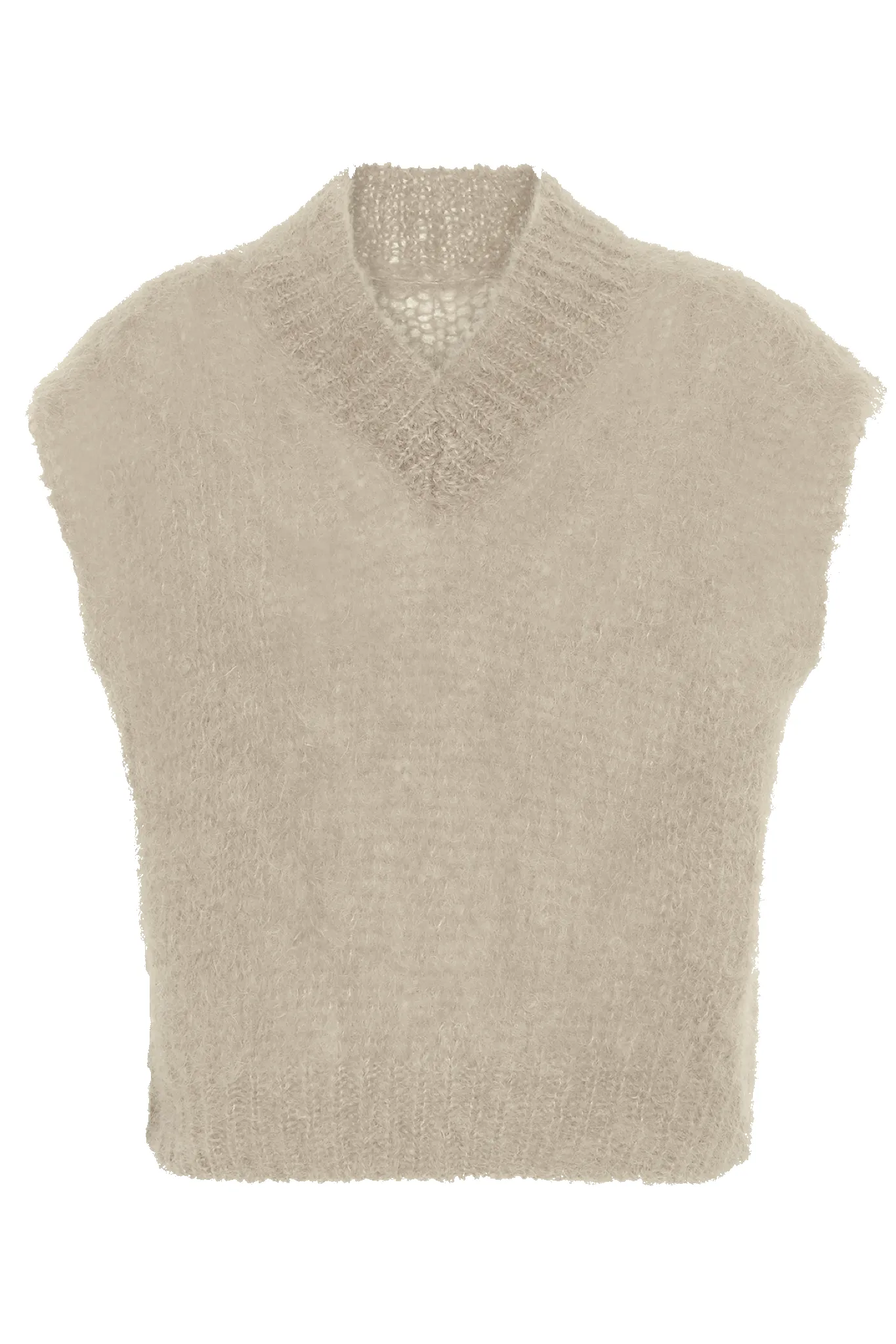 Elena V Neck Vest Beige - Sample sold by Americandreams