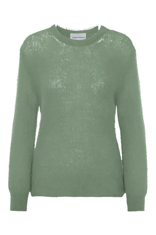 Ulla O Neck Knit Pullover Dusty Green sold by Americandreams