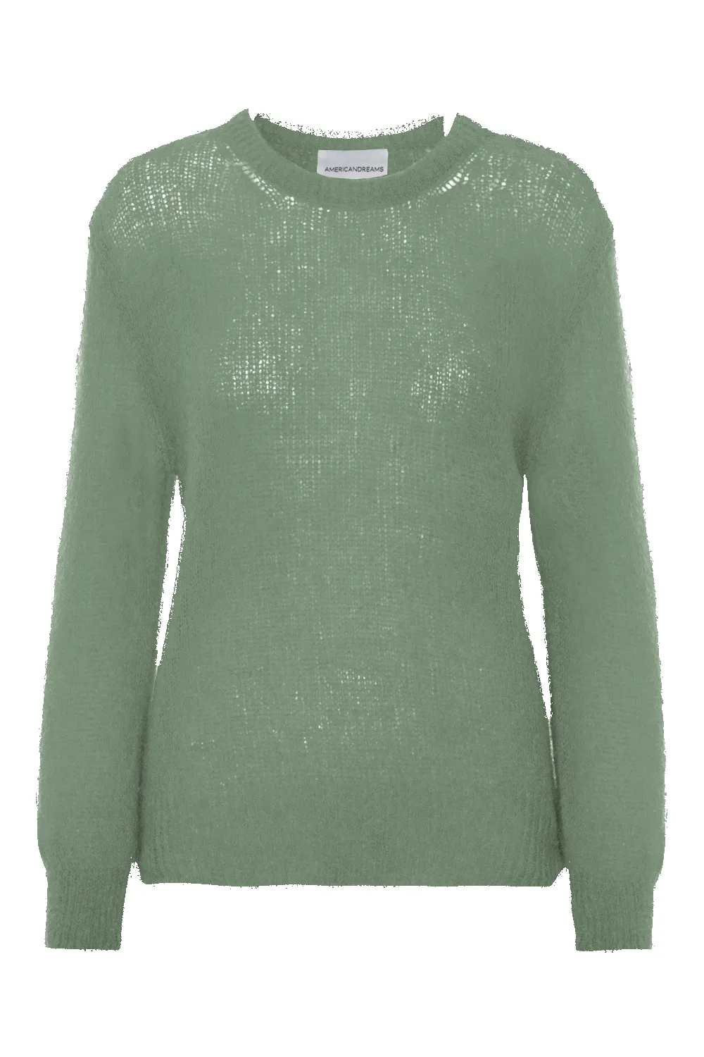 Ulla O Neck Knit Pullover Dusty Green sold by Americandreams
