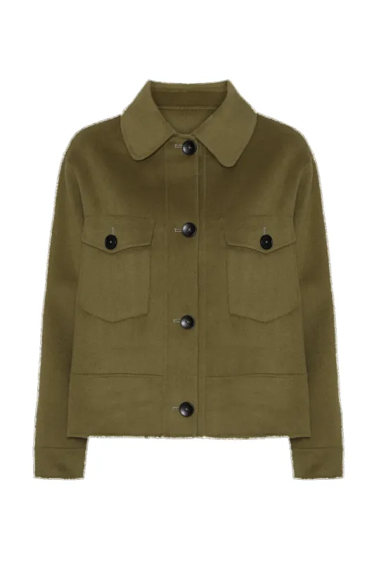 Luna Short Wool Jacket Army Green - Sample made by Americandreams