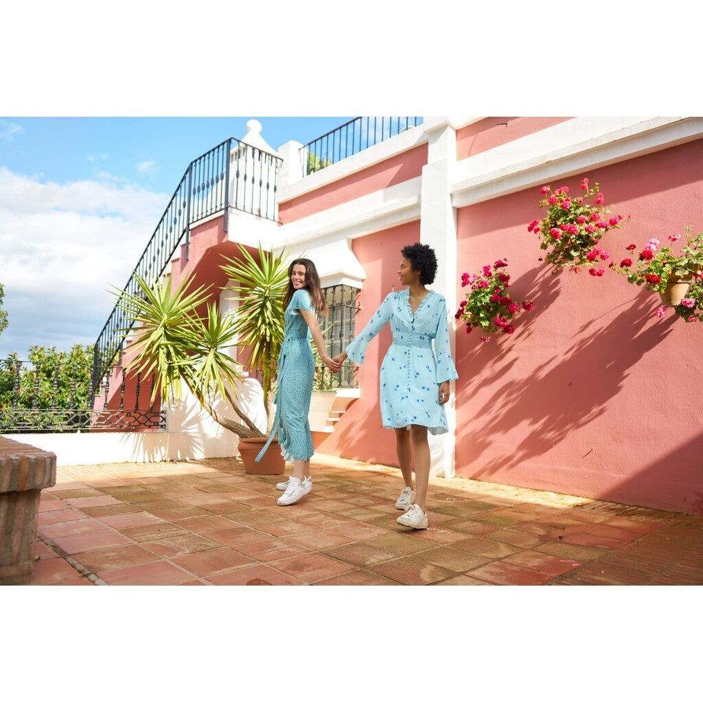 Milly Wrap Dress Long - Turquoise Flower sold by American Dream product image thumbnail 4