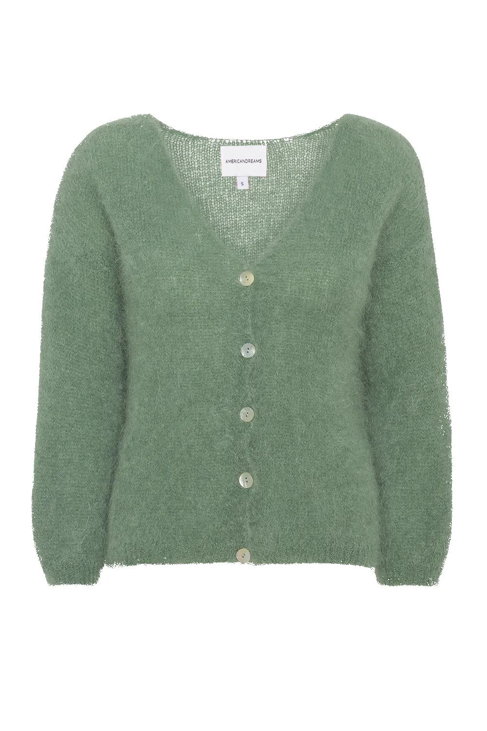 Cornelia LS Cardigan Dusty Green sold by Americandreams