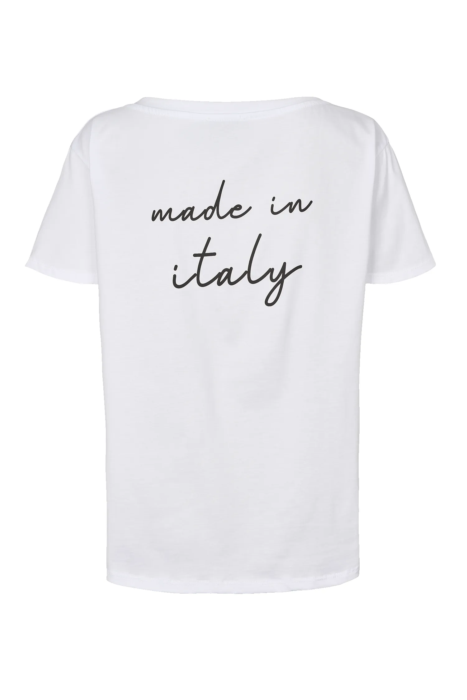 T-shirt White Made in Italy Back Black Letters sold by American Dream