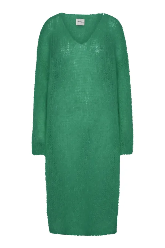 Camilla V Neck Mohair Dress Jade Green made by Americandreams