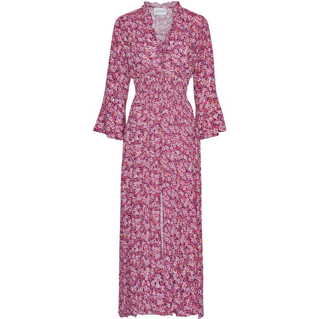 Sally Long Dress - Lilac Bordeaux Big Flower sold by American Dream