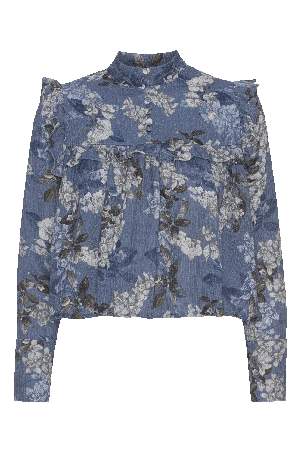 Annabella LS Cotton Shirt Blue Flower - Sample sold by Americandreams