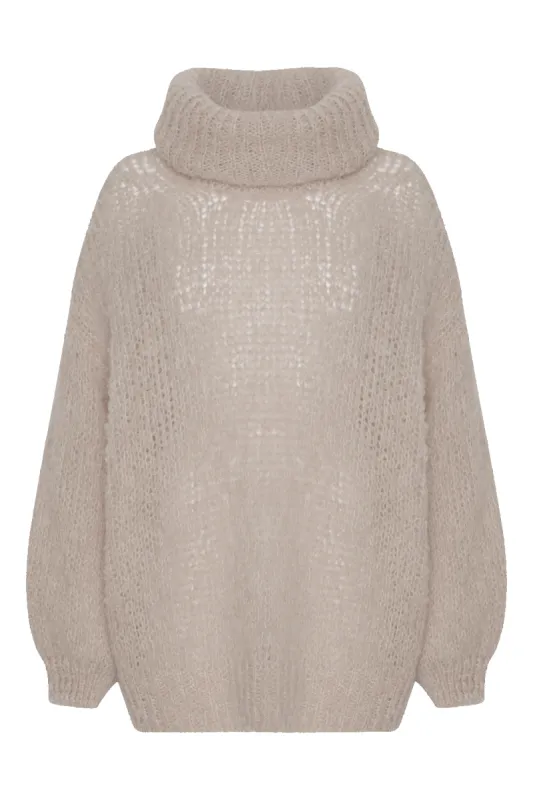 Pepper Roll Neck Alpaca Pullover Beige made by Americandreams