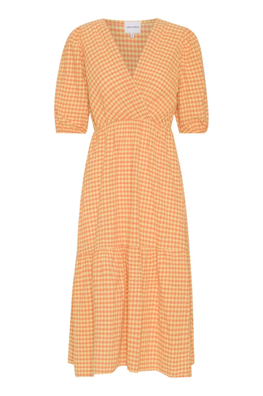 Nikita Half Sleeve Dress Yellow Check made by Americandreams