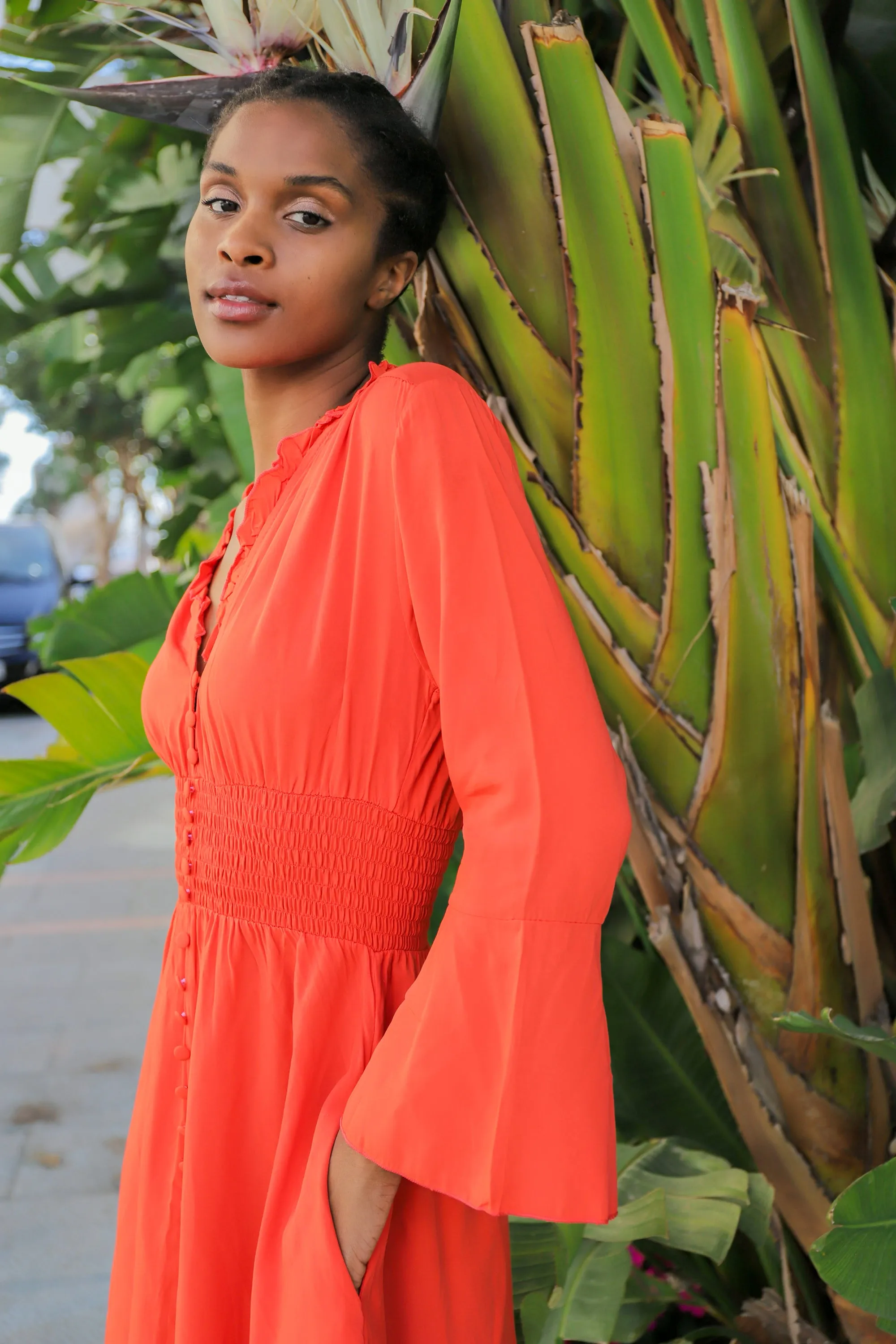 Sally Short Dress Burnt Orange Solid sold by Americandreams product image thumbnail 4