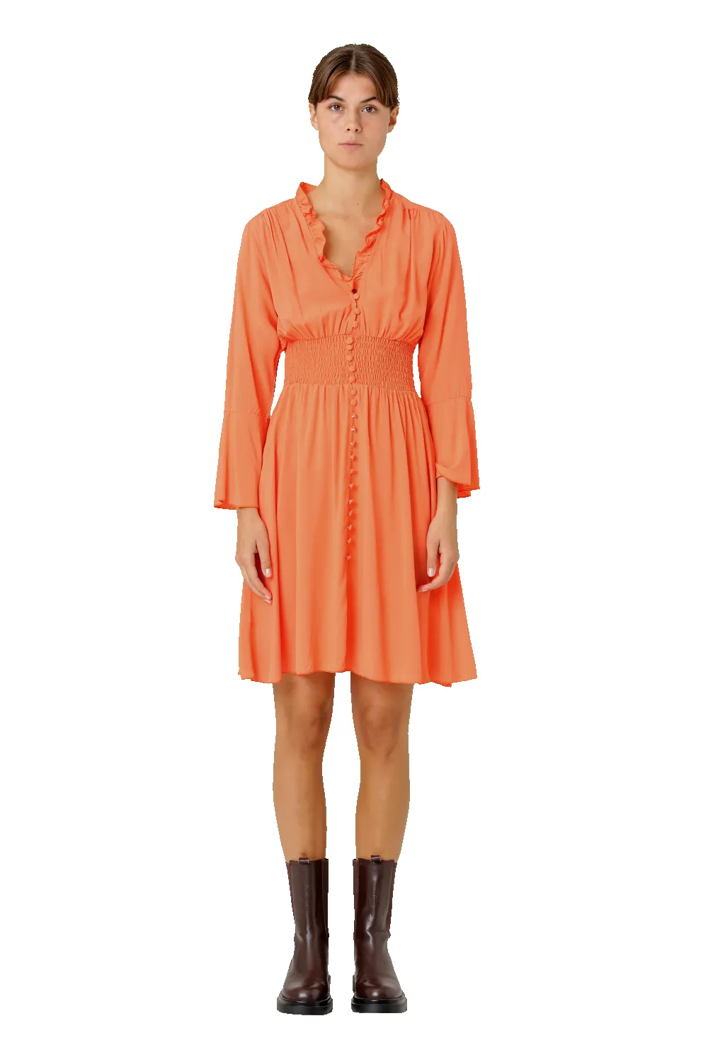 Sally Short Dress Burnt Orange Solid sold by Americandreams product image thumbnail 2