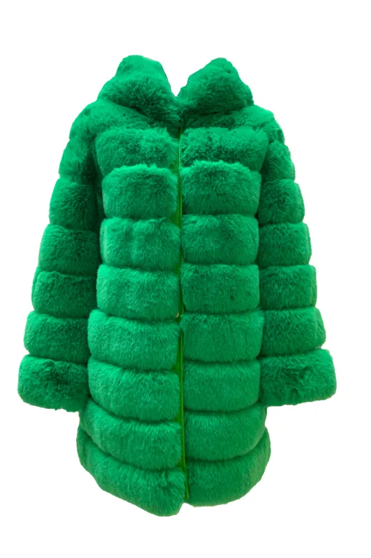 Vanessa Faux Fur Long Emerald Green - Sample sold by Americandreams