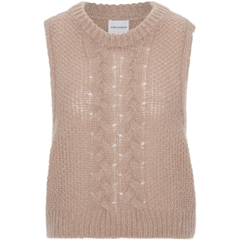 Angie Cable Knit Vest - Medium Brown sold by American Dream