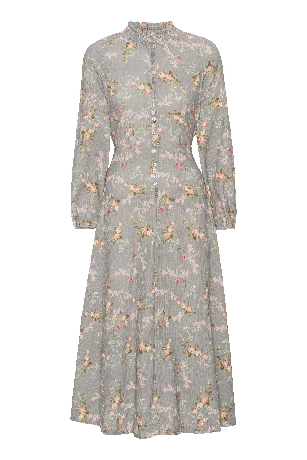 Perla Dress Long Grey W/Flower sold by Americandreams