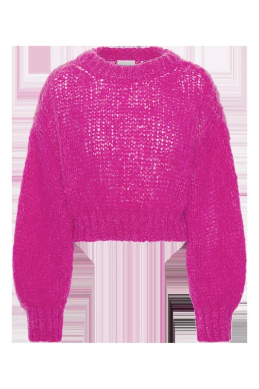 Leonnie Alpaca Cropped Pullover Neon Pink sold by American Dream