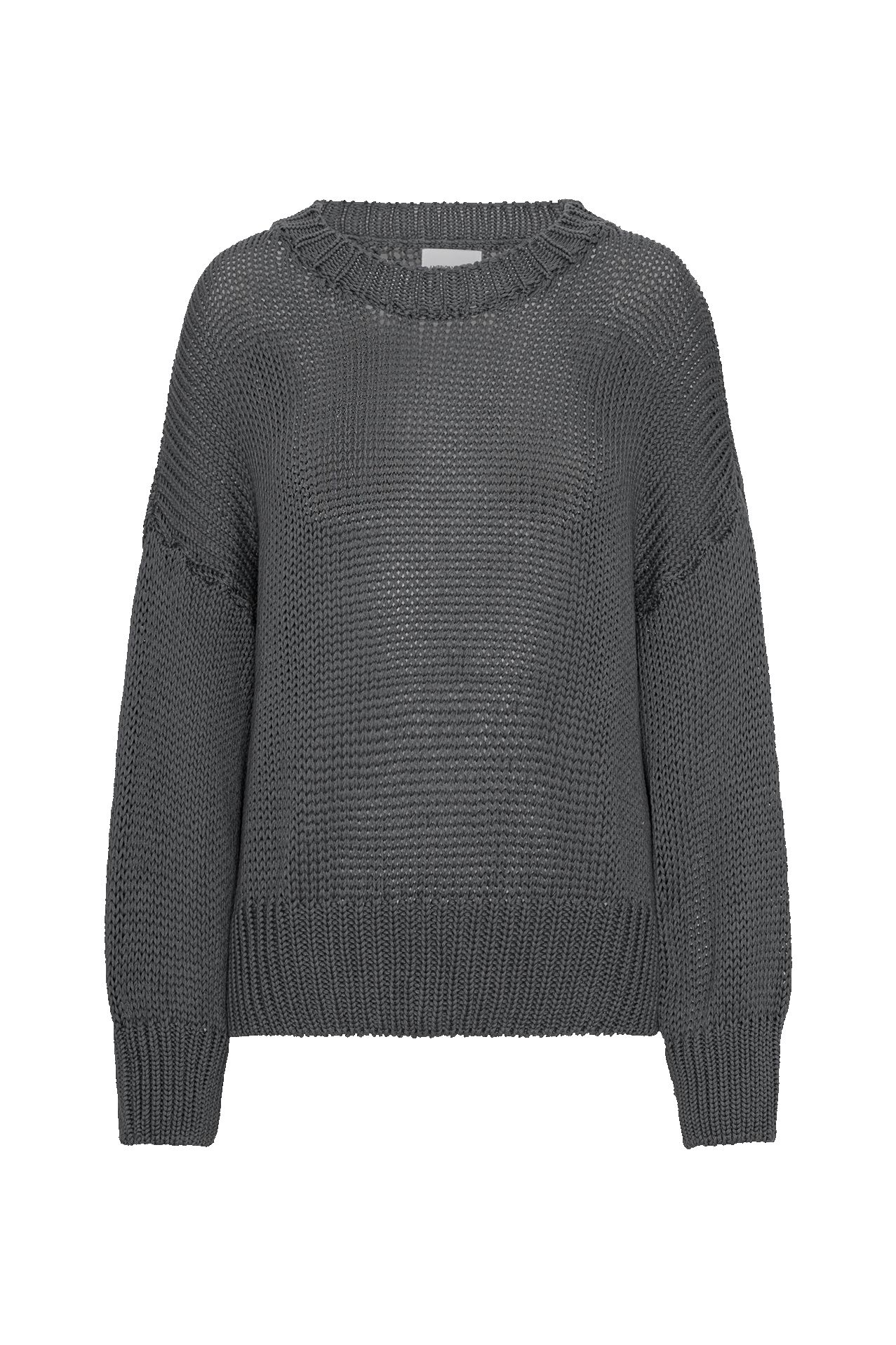 Pepper Round Neck Cotton Pullover Graphite sold by Americandreams