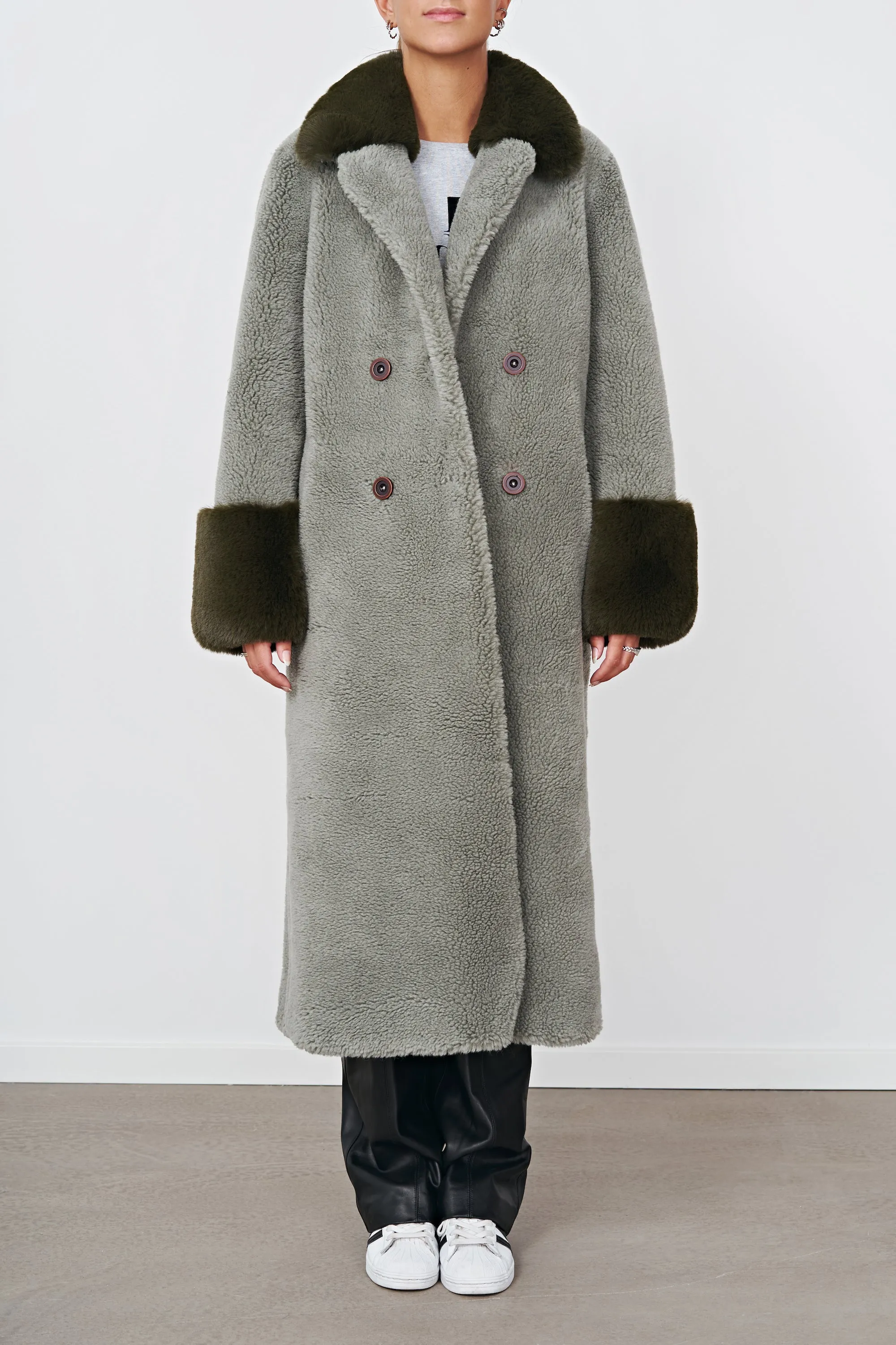 Fiona Long Wool Coat Green sold by Americandreams product image thumbnail 3
