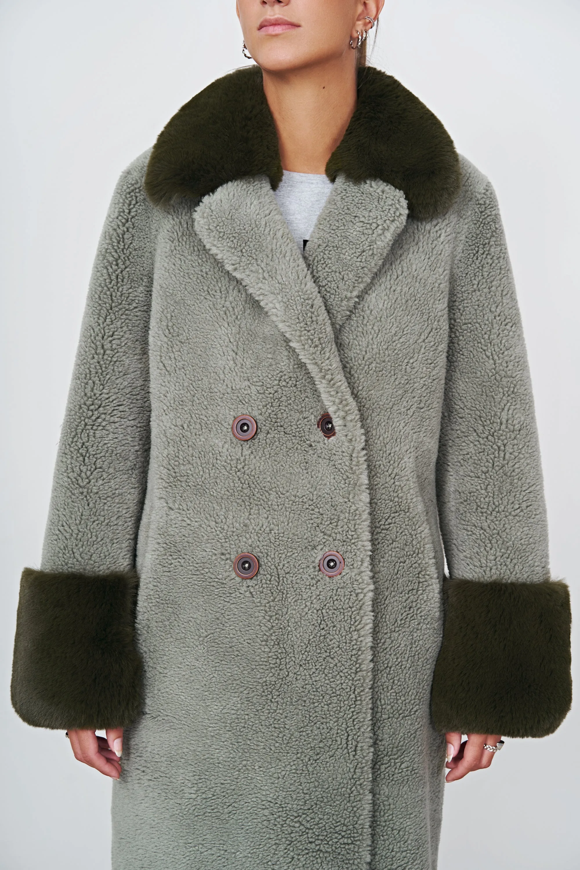 Fiona Long Wool Coat Green sold by Americandreams product image thumbnail 4