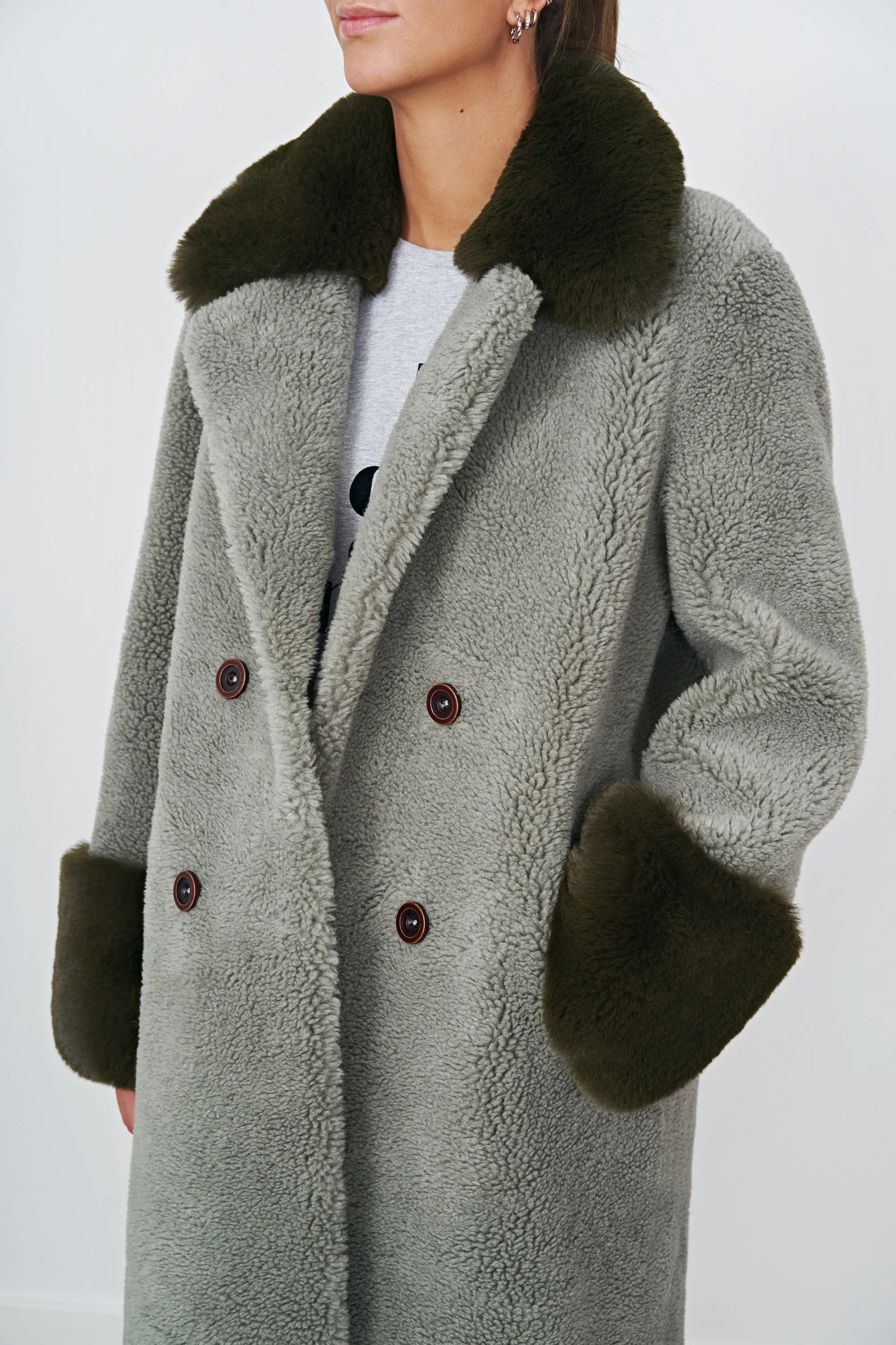 Fiona Long Wool Coat Green sold by Americandreams product image thumbnail 5