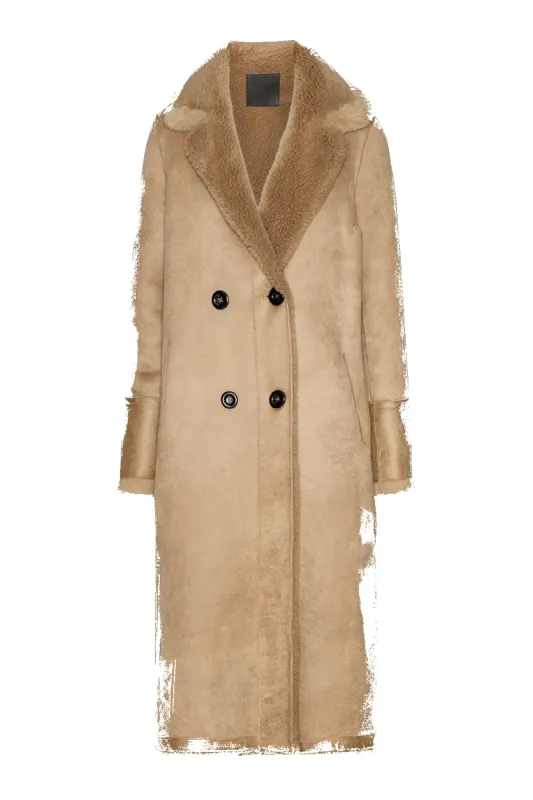 Leona Wool Coat Long Light Brown sold by Americandreams