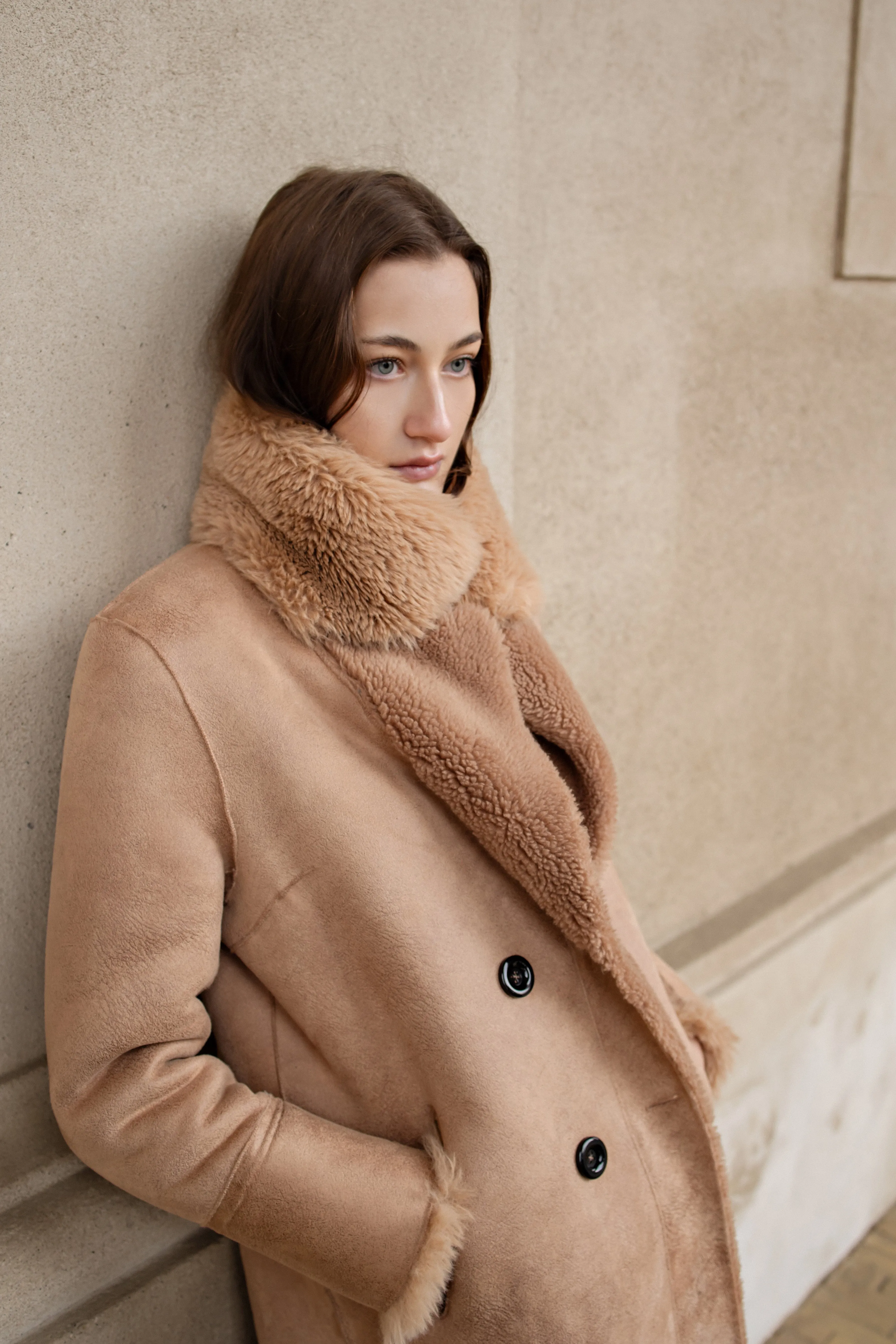 Leona Wool Coat Long Light Brown sold by Americandreams product image thumbnail 3