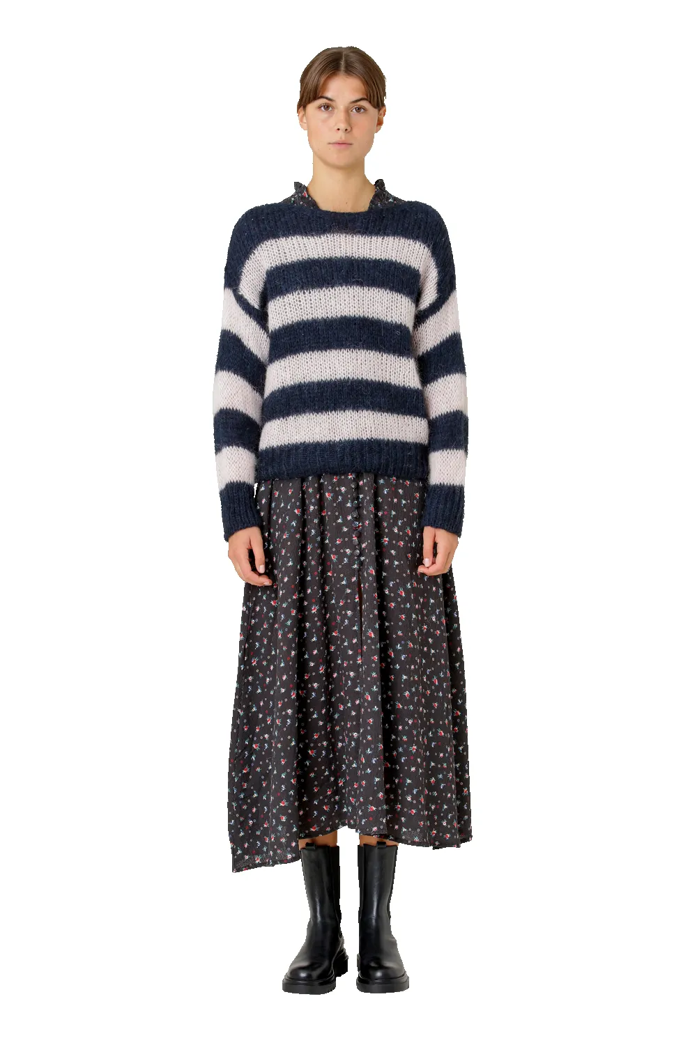 Amira Knit Pullover Navy / Light Pink Striped sold by Americandreams product image thumbnail 2