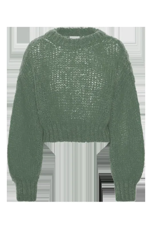 Leonnie Alpaca Cropped Pullover Dusty Green sold by American Dream