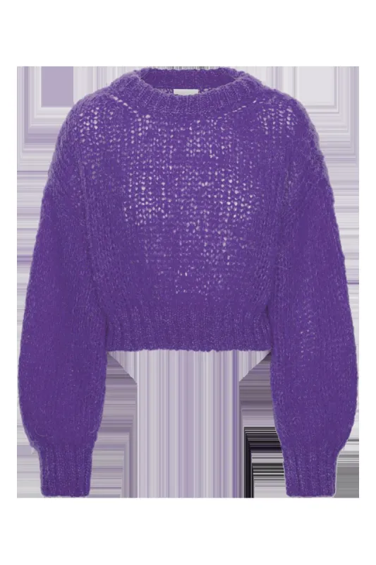 Leonnie Alpaca Cropped Pullover Deep Purple sold by American Dream
