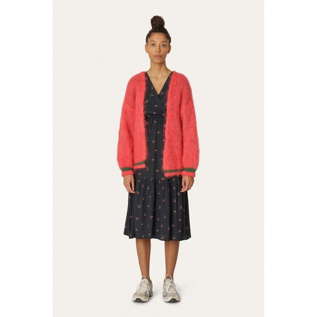 Olivia Mohair Cardigan - Coral Red W/Jade Green Lurex sold by American Dream product image thumbnail 2