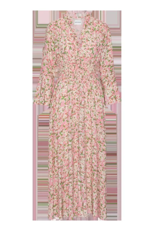 Sally Long Dress Light Pink White Flowers sold by American Dream