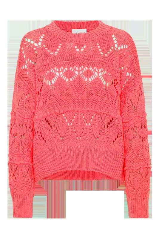 Cassie Cotton Pullover Coral Red made by Americandreams