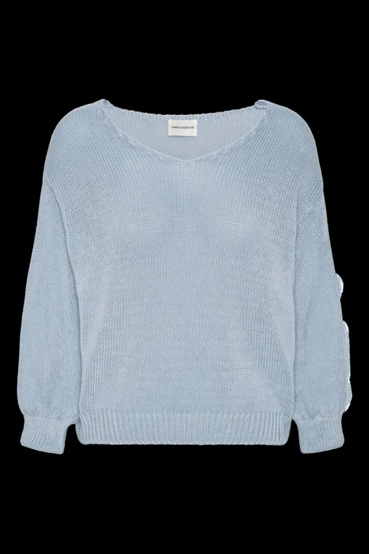 Milana LS Light Cotton Knit Light Blue sold by Americandreams