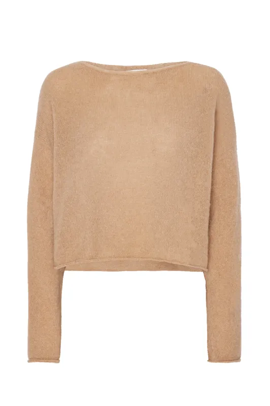 Molly Cropped Pullover Medium Brown made by Americandreams