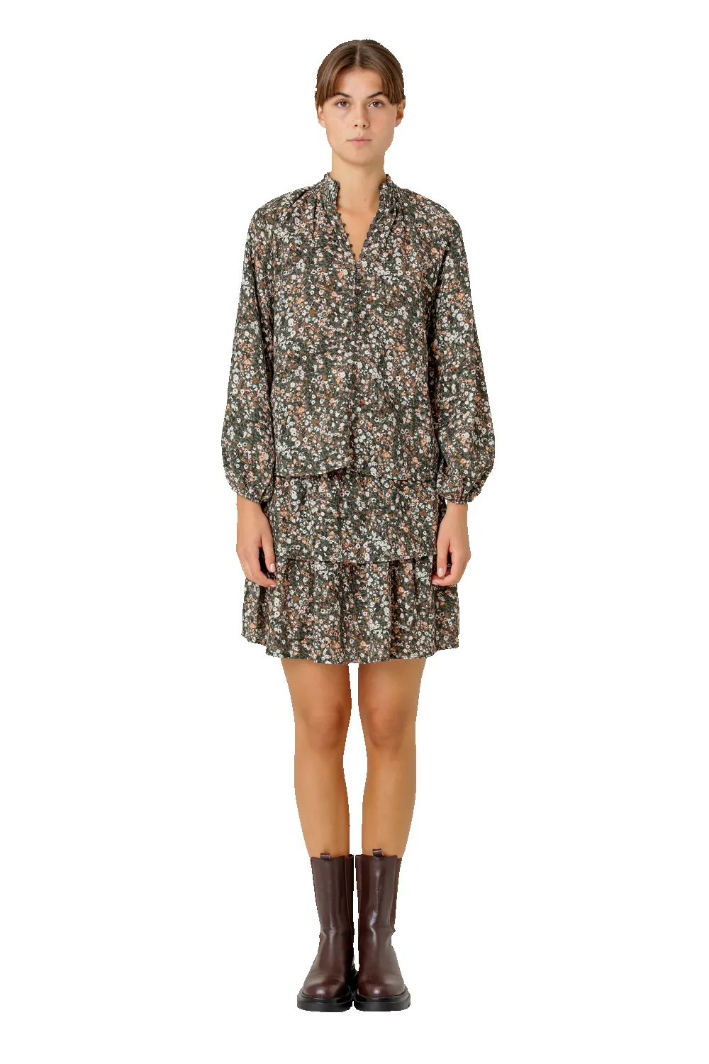 Perla Cotton Shirt Army Flower sold by Americandreams product image thumbnail 2