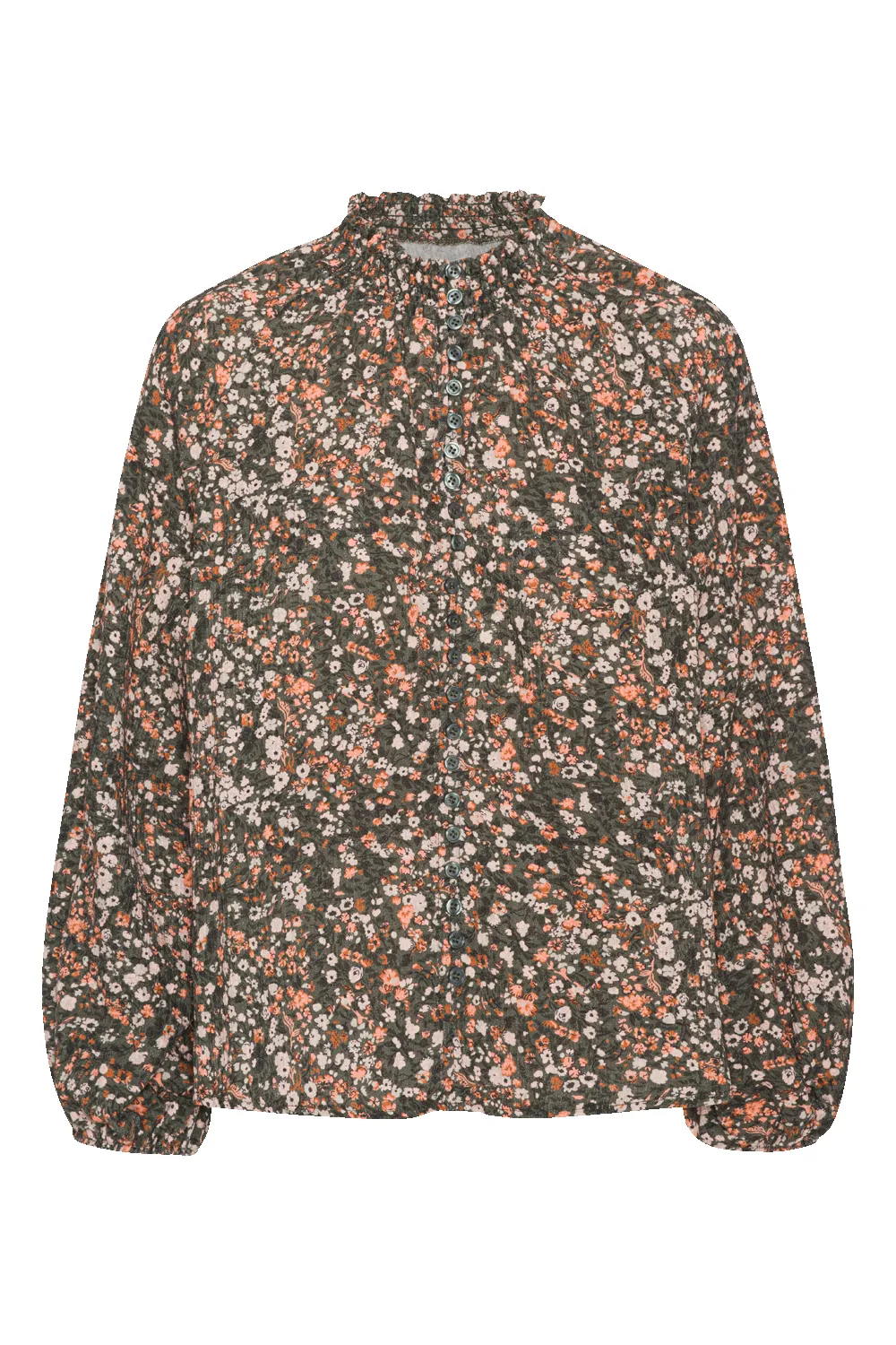 Perla Cotton Shirt Army Flower sold by Americandreams