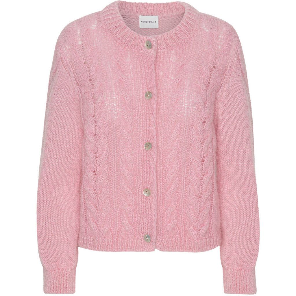 Frankie Cable Knit Cardigan - Soft Berry sold by American Dream