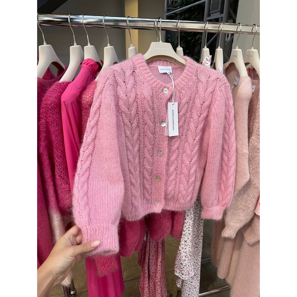 Frankie Cable Knit Cardigan - Soft Berry sold by American Dream product image thumbnail 2