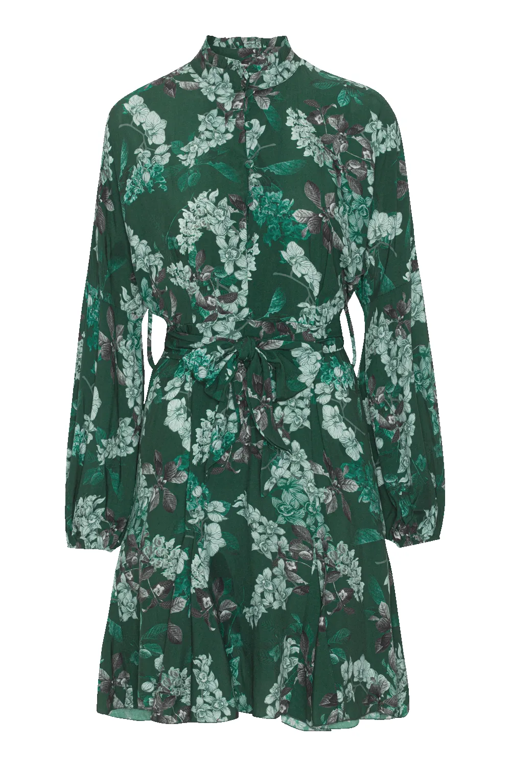 Aia Viscose Dress Green Big Flower sold by Americandreams