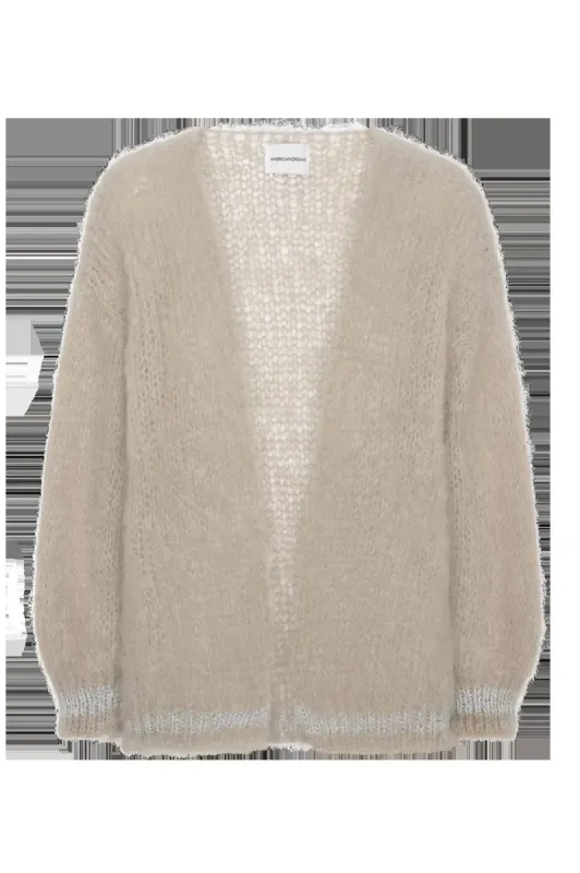 Olivia Mohair Cardigan Beige W/Silver Lurex sold by American Dream