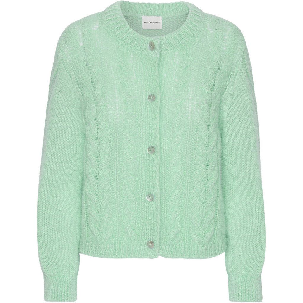 Frankie Cable Knit Cardigan - Mint Green sold by American Dream