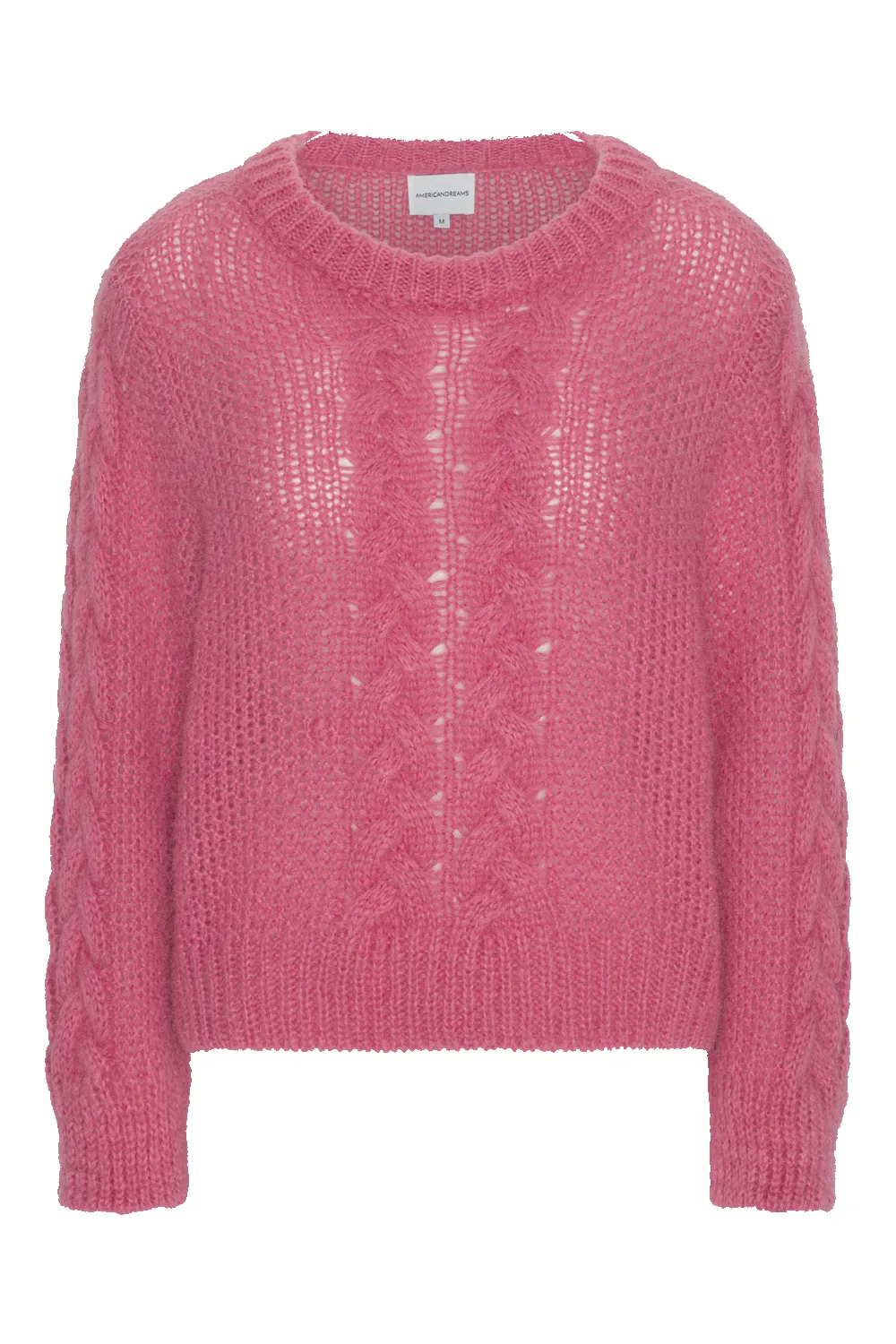 Louisa Cable Knit Pullover Pink sold by Americandreams
