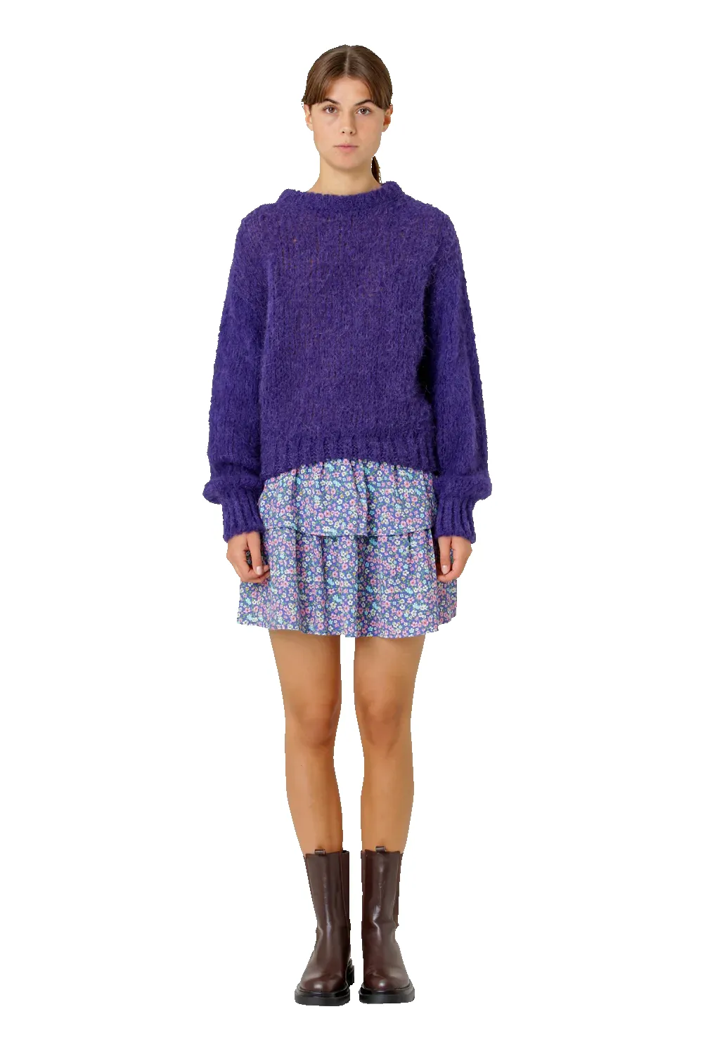 Leonnie Alpaca Pullover Dark Violet - Sample sold by Americandreams