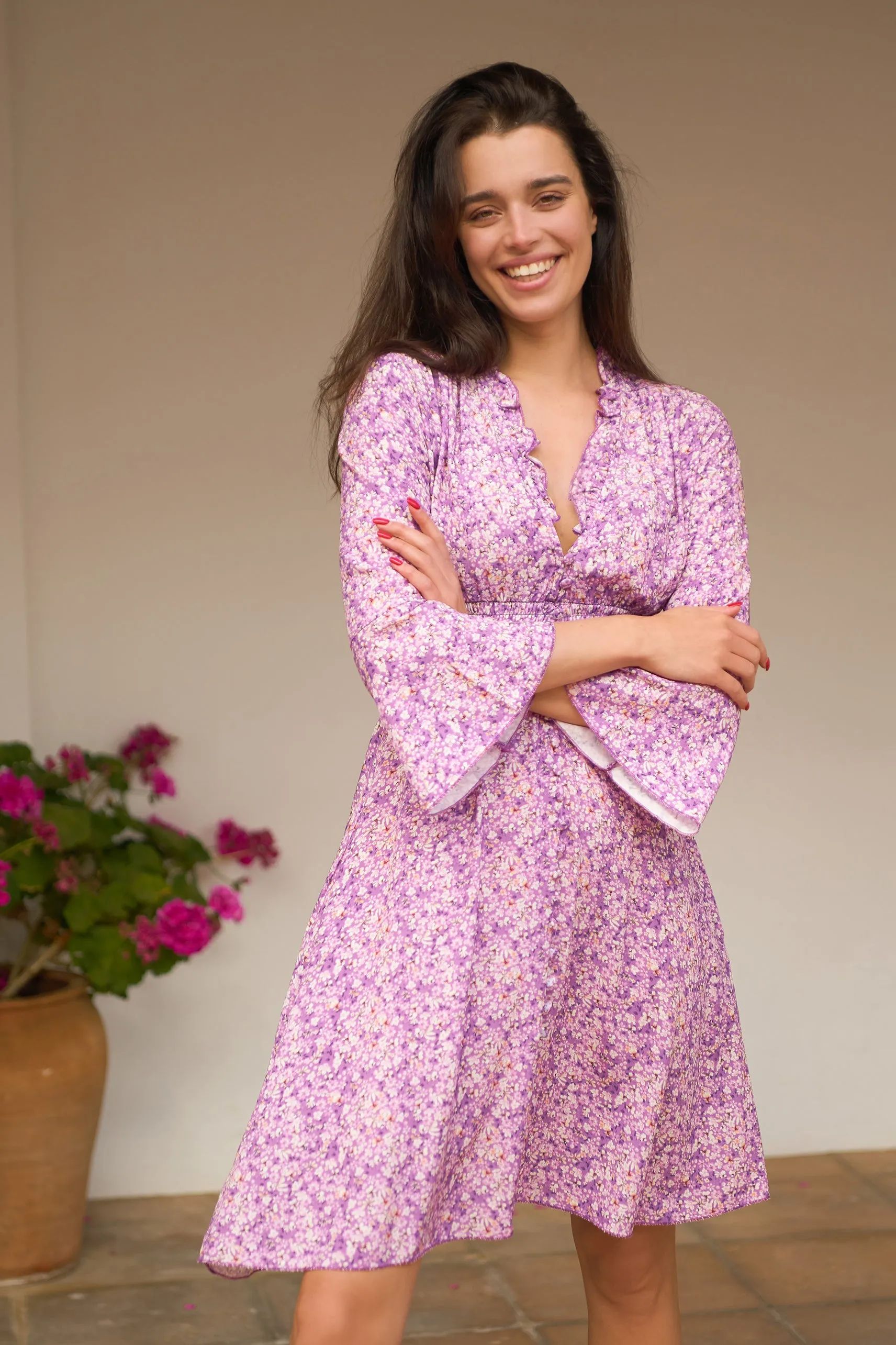 Sally Short Dress Lilac Flower sold by Americandreams product image thumbnail 2