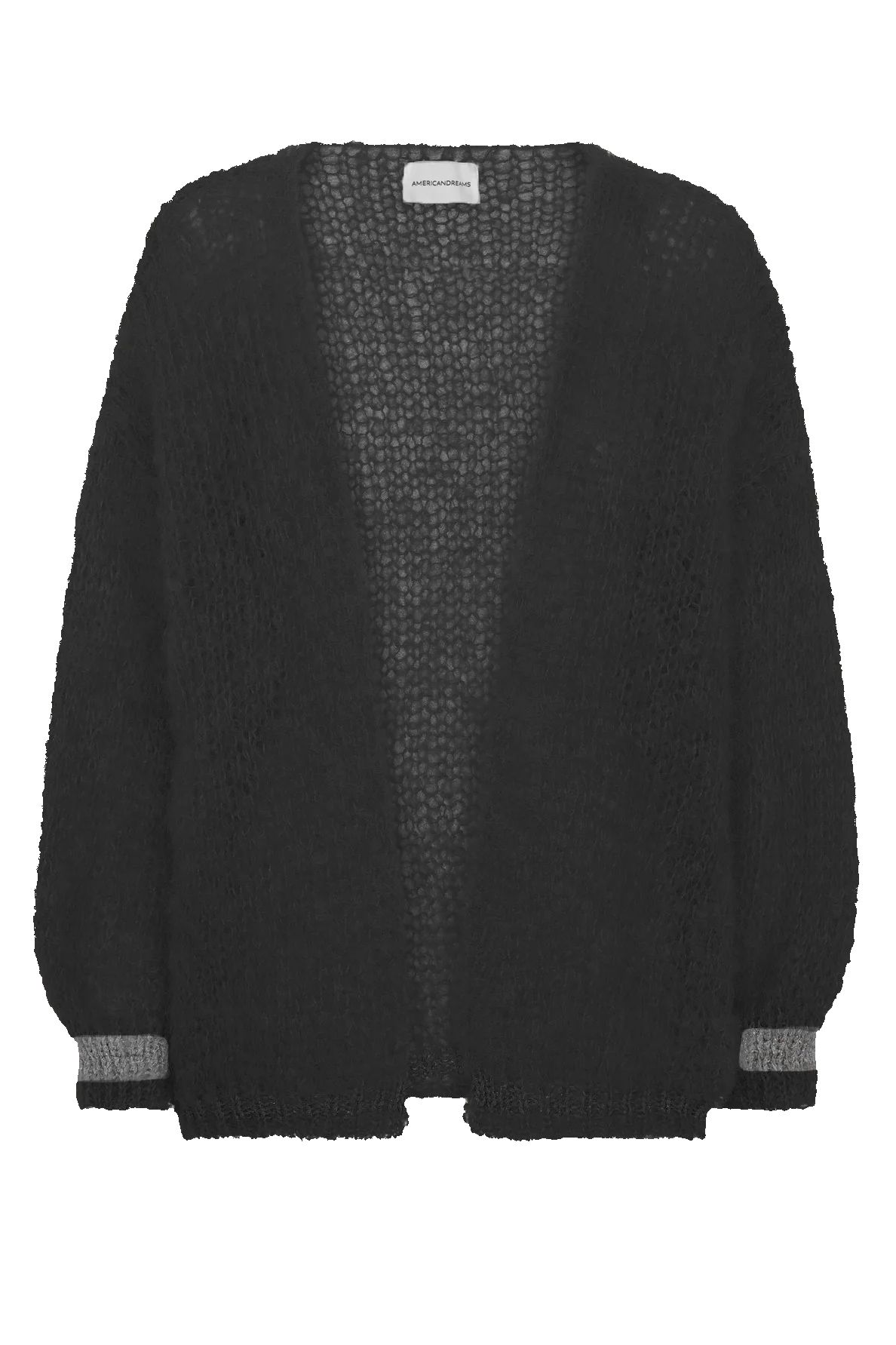 Olivia Mohair Cardigan - Black W/Silver Lurex sold by American Dream