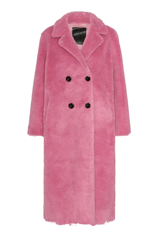 Fiona Long Coat Without Fur Pink sold by Americandreams