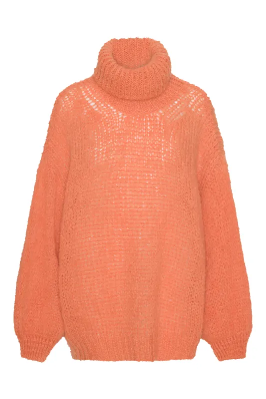 Pepper Roll Neck Alpaca Pullover Burnt Orange sold by Americandreams