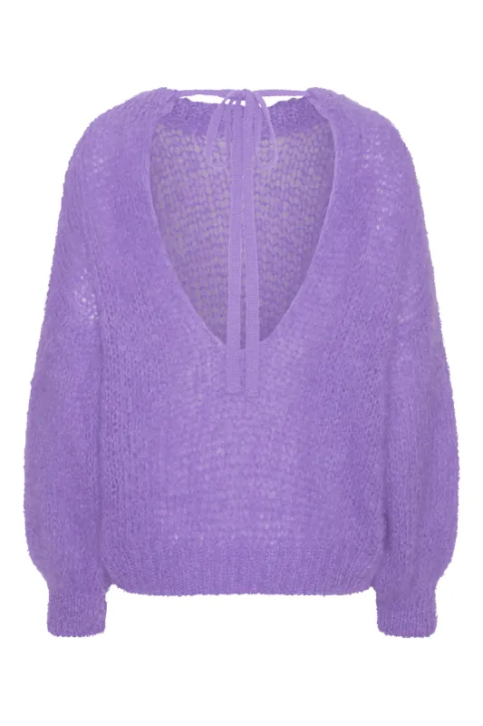 Toga Back Tie Mohair Pullover Lilac made by Americandreams