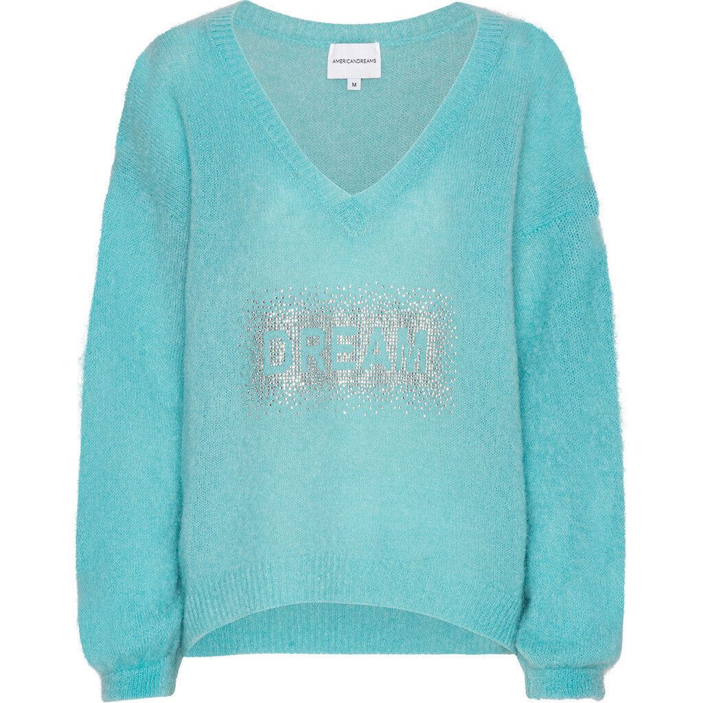 Silja V Neck Crystal Pullover - Seafoam Green sold by American Dream