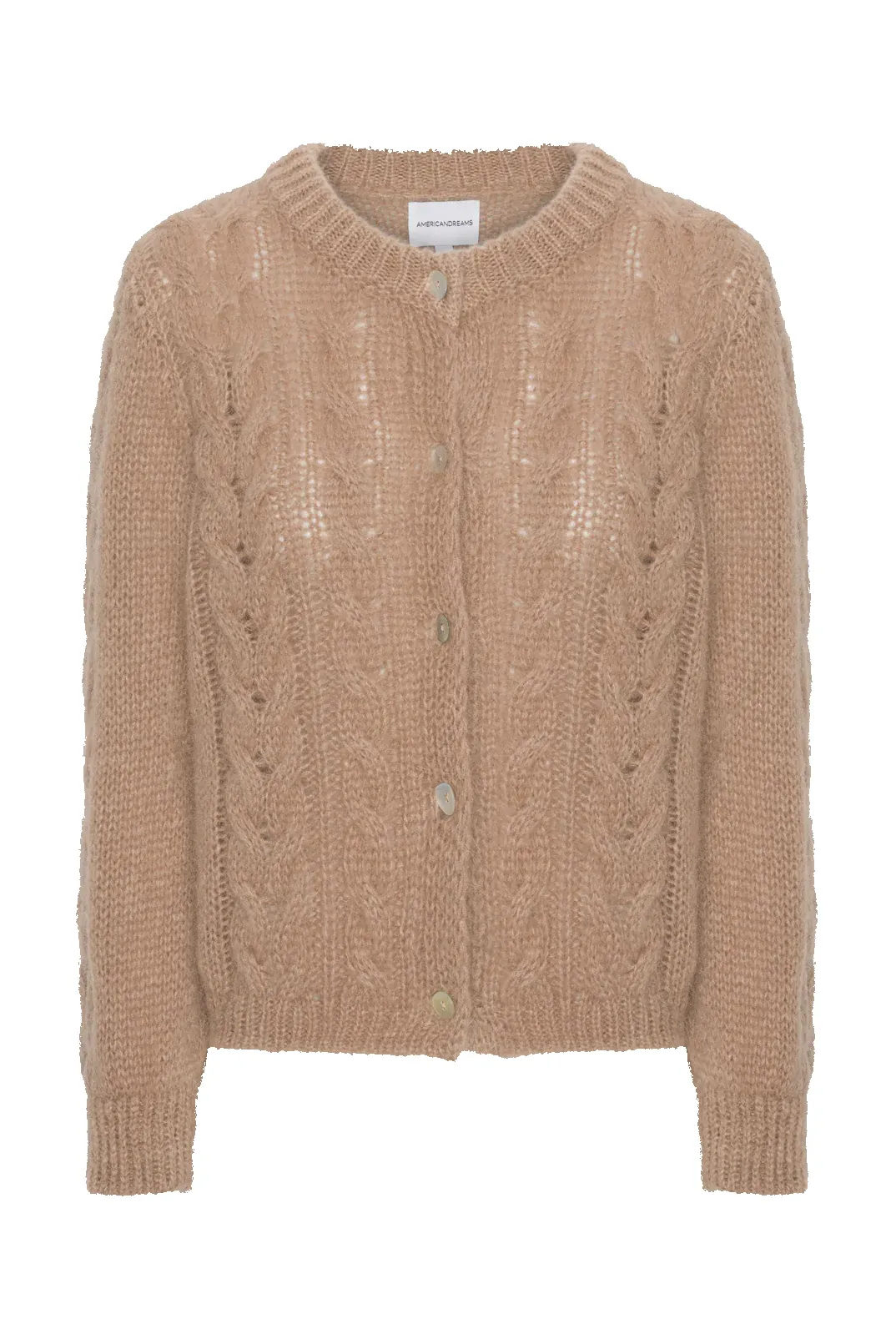 Frankie Cable Knit Cardigan Medium Brown sold by Americandreams