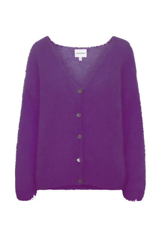 Cornelia LS Cardigan Deep Purple made by Americandreams
